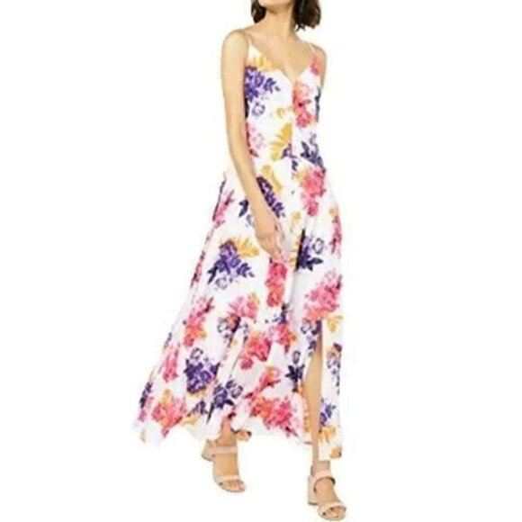 NEW Vneck Sleeveless Floral Midi Dress Size 4 - Picture 2 of 7